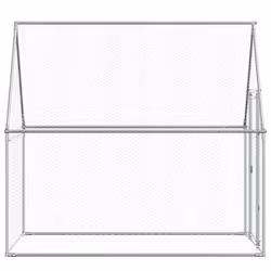 vidaXL Chicken Cage Farm Chicken Coop Chicken Run Cage Silver Galvanised Steel - Additional view 4