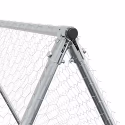 vidaXL Chicken Cage Farm Chicken Coop Chicken Run Cage Silver Galvanised Steel - Additional view 6
