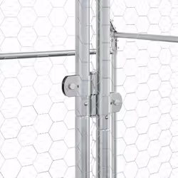 vidaXL Chicken Cage Farm Chicken Coop Chicken Run Cage Silver Galvanised Steel - Additional view 8