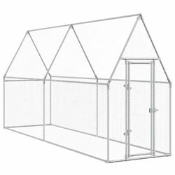 vidaXL Chicken Cage Farm Chicken Coop Chicken Run Cage Silver Galvanised Steel