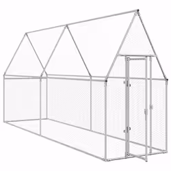 vidaXL Chicken Cage Farm Chicken Coop Chicken Run Cage Silver Galvanised Steel
