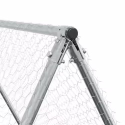 vidaXL Chicken Cage Farm Chicken Coop Chicken Run Cage Silver Galvanised Steel - Additional view 5