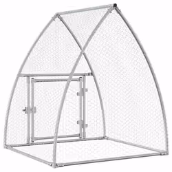 vidaXL Chicken Cage Farm Chicken Coop Chicken Run Cage Silver Galvanised Steel - Additional view 5