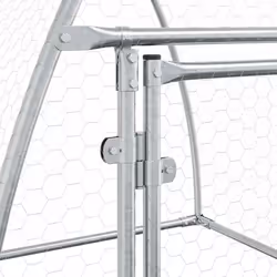 vidaXL Chicken Cage Farm Chicken Coop Chicken Run Cage Silver Galvanised Steel - Additional view 8
