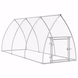 vidaXL Chicken Cage Farm Chicken Coop Chicken Run Cage Silver Galvanised Steel