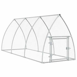vidaXL Chicken Cage Farm Chicken Coop Chicken Run Cage Silver Galvanised Steel