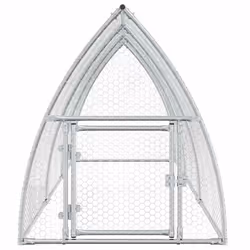 vidaXL Chicken Cage Farm Chicken Coop Chicken Run Cage Silver Galvanised Steel - Additional view 4