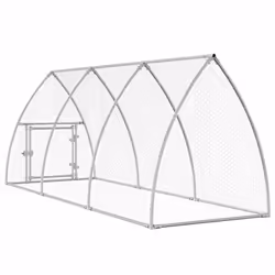 vidaXL Chicken Cage Farm Chicken Coop Chicken Run Cage Silver Galvanised Steel - Additional view 6