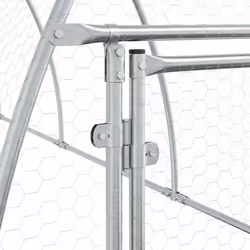 vidaXL Chicken Cage Farm Chicken Coop Chicken Run Cage Silver Galvanised Steel - Additional view 9