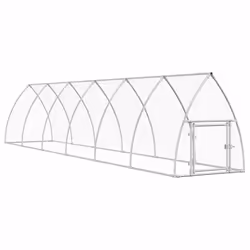 vidaXL Chicken Cage Farm Chicken Coop Chicken Run Cage Silver Galvanised Steel