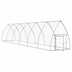 vidaXL Chicken Cage Farm Chicken Coop Chicken Run Cage Silver Galvanised Steel