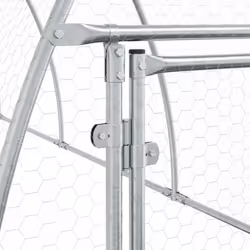 vidaXL Chicken Cage Farm Chicken Coop Chicken Run Cage Silver Galvanised Steel - Additional view 7