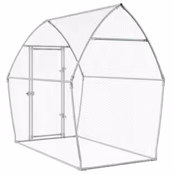 vidaXL Chicken Cage Farm Chicken Coop Chicken Run Cage Silver Galvanised Steel - Additional view 5