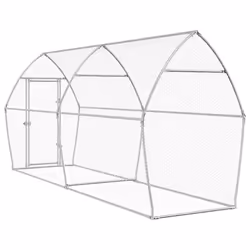 vidaXL Chicken Cage Farm Chicken Coop Chicken Run Cage Silver Galvanised Steel - Additional view 5