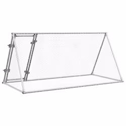 vidaXL Chicken Cage Farm Chicken Coop Chicken Run Cage Silver Galvanised Steel - Additional view 5