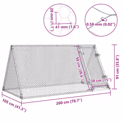vidaXL Chicken Cage Farm Chicken Coop Chicken Run Cage Silver Galvanised Steel - Additional view 8