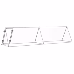 vidaXL Chicken Cage Farm Chicken Coop Chicken Run Cage Silver Galvanised Steel - Additional view 4