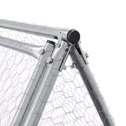 vidaXL Chicken Cage Farm Chicken Coop Chicken Run Cage Silver Galvanised Steel - Additional view 5