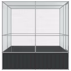 vidaXL Aviary Outdoor Large Bird Cage Walk In Chicken Run Coop Silver Steel - Additional view 4