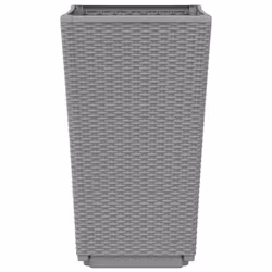 vidaXL Garden Planters Outdoor Flower Pot Planter Pot Box 2 pcs Light Grey PP - Additional view 5
