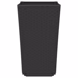 vidaXL Garden Planters Outdoor Flower Pot Herb Planter Pot Box 2 pcs Black PP - Additional view 5