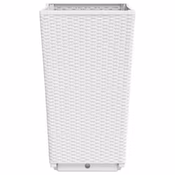 vidaXL Garden Planters Outdoor Flower Pot Herb Planter Pot Box 2 pcs White PP - Additional view 4