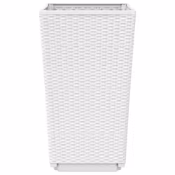vidaXL Garden Planters Outdoor Flower Pot Herb Planter Pot Box 2 pcs White PP - Additional view 5