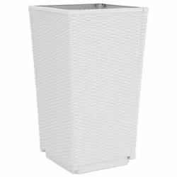 vidaXL Garden Planters Outdoor Flower Pot Herb Planter Pot Box 2 pcs White PP - Additional view 6