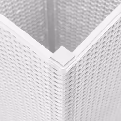 vidaXL Garden Planters Outdoor Flower Pot Herb Planter Pot Box 2 pcs White PP - Additional view 7