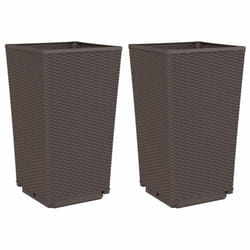 vidaXL Garden Planters Outdoor Flower Pot Herb Planter Pot Box 2 pcs Brown PP