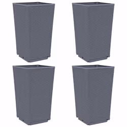 vidaXL Garden Planters Plant Pot Flower Pot Outdoor Planter 4 pcs Blue Grey PP