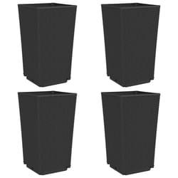 vidaXL Garden Planters Outdoor Flower Pot Herb Planter Pot Box 4 pcs Black PP