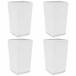 vidaXL Garden Planters Outdoor Flower Pot Herb Planter Pot Box 4 pcs White PP