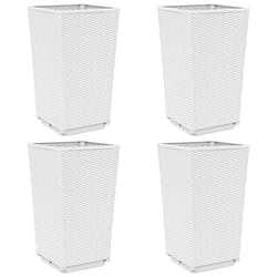 vidaXL Garden Planters Outdoor Flower Pot Herb Planter Pot Box 4 pcs White PP