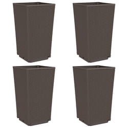 vidaXL Garden Planters Outdoor Flower Pot Herb Planter Pot Box 4 pcs Brown PP