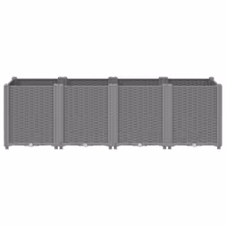 vidaXL Garden Planter Outdoor Flower Pot Herb Planter Pot Box Light Grey PP - Additional view 2