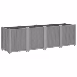 vidaXL Garden Planter Outdoor Flower Pot Herb Planter Pot Box Light Grey PP - Additional view 4