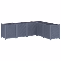 vidaXL Garden Planter Outdoor Flower Pot Patio Herb Planter Pot Flower Box PP - grey