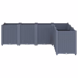 vidaXL Garden Planter Outdoor Flower Pot Patio Herb Planter Pot Flower Box PP - grey