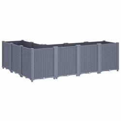 vidaXL Garden Planter Outdoor Flower Pot Patio Herb Planter Pot Flower Box PP - grey - Additional view 4