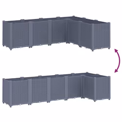 vidaXL Garden Planter Outdoor Flower Pot Patio Herb Planter Pot Flower Box PP - grey - Additional view 5