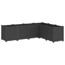 vidaXL Garden Planter Outdoor Flower Pot Balcony Herb Planter Pot Box Black PP