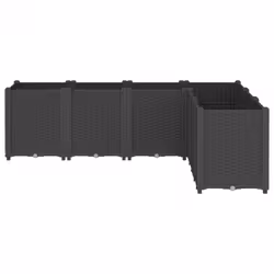 vidaXL Garden Planter Outdoor Flower Pot Balcony Herb Planter Pot Box Black PP