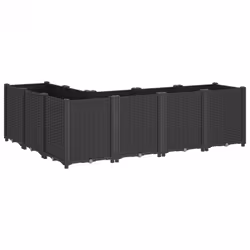 vidaXL Garden Planter Outdoor Flower Pot Balcony Herb Planter Pot Box Black PP - Additional view 4