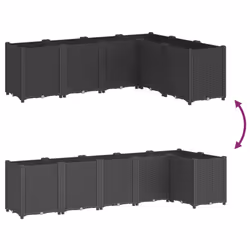 vidaXL Garden Planter Outdoor Flower Pot Balcony Herb Planter Pot Box Black PP - Additional view 5