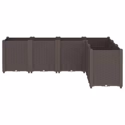 vidaXL Garden Planter Outdoor Flower Pot Patio Herb Planter Pot Flower Box PP - brown - Additional view 2