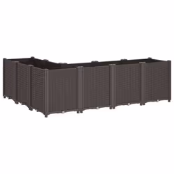 vidaXL Garden Planter Outdoor Flower Pot Patio Herb Planter Pot Flower Box PP - brown - Additional view 4