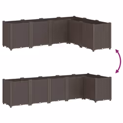 vidaXL Garden Planter Outdoor Flower Pot Patio Herb Planter Pot Flower Box PP - brown - Additional view 5