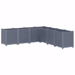 vidaXL Garden Planter Patio Plant Pot Flower Pot Outdoor Planter Blue Grey PP