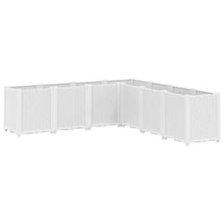 vidaXL Garden Planter Outdoor Flower Pot Balcony Herb Planter Pot Box White PP